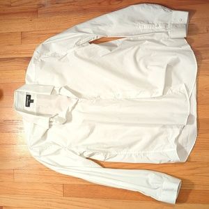 Express Men's 1MX Classic Fit Button Down Shirt White Large